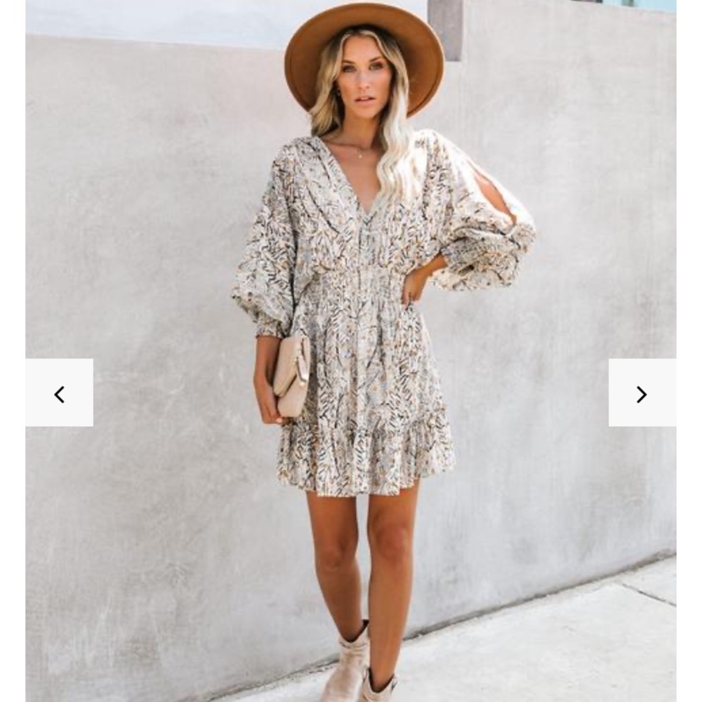 Golden Gaze Metallic Detailed Babydoll Dress